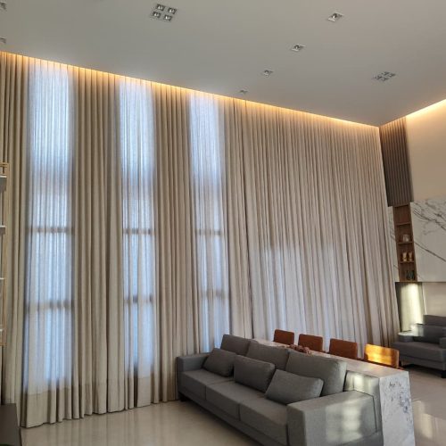 Cortina de tecido sob medida Goiânia - casa branca