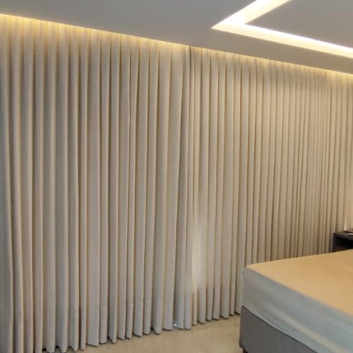 Cortina de tecido sob medida Goiânia - casa branca