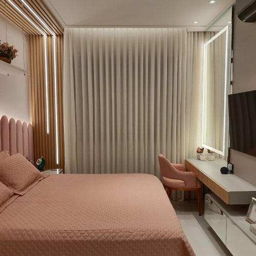 Cortina de tecido sob medida Goiânia - casa branca