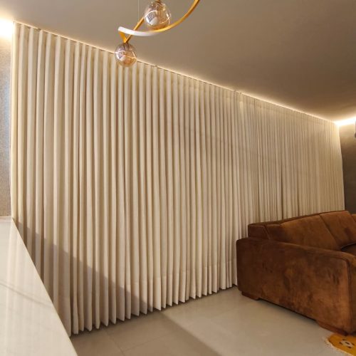 Cortina de tecido sob medida Goiânia - casa branca