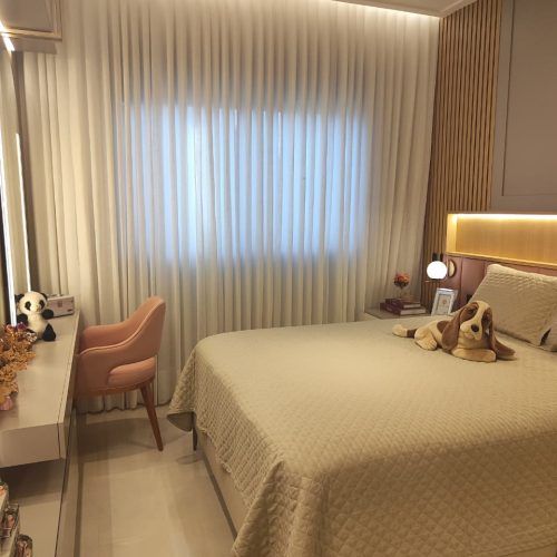 Cortina de tecido sob medida Goiânia - casa branca