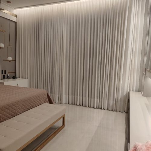 Cortina de tecido sob medida Goiânia - casa branca